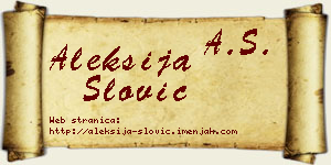 Aleksija Slović vizit kartica